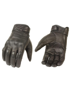 Guantes de Cuero Perforados Milwaukee Leather MG7500 - Negro