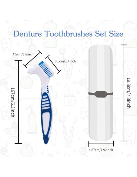 Cepillo de Dentaduras Ceonam 2 Piezas con Estuche Blanco Cepillo de Dentaduras Ceonam 2 Piezas con Estuche Blanco