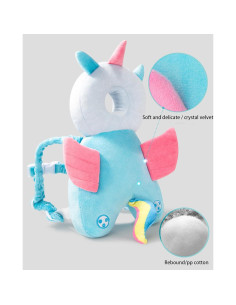 Mochila Protector de Cabeza Bebé CM-1 Mariposa Rosa Ajustable 2