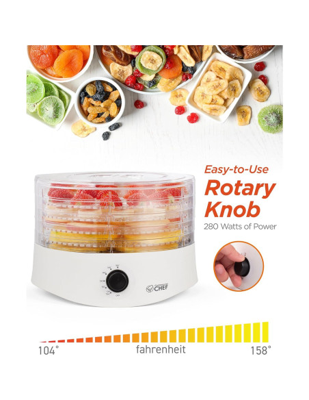 Deshidratador de Alimentos Commercial Chef 280W 5 Estantes Deshidratador de Alimentos Commercial Chef 280W 5 Estantes