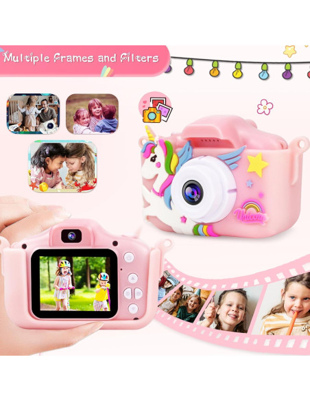 Cámara PROGRACE K1 para Niños - Rosa Unicornio, 12 MP Cámara PROGRACE K1 para Niños - Rosa Unicornio, 12 MP