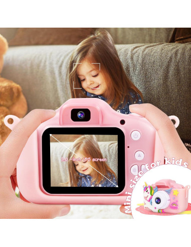 Cámara PROGRACE K1 para Niños - Rosa Unicornio, 12 MP