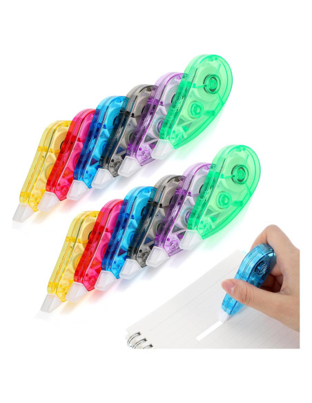 Cinta Correctora Colorida BESARME 12 Piezas 6m Cada Rollo Cinta Correctora Colorida BESARME 12 Piezas 6m Cada Rollo