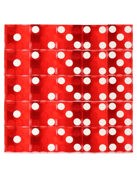 Dados de Casino GSE Set de 25 Rojo 19 mm Alta Precisión Dados de Casino GSE Set de 25 Rojo 19 mm Alta Precisión