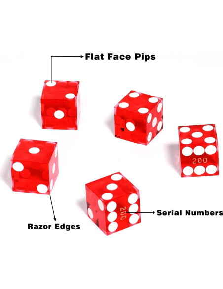 Dados de Casino GSE Set de 25 Rojo 19 mm Alta Precisión Dados de Casino GSE Set de 25 Rojo 19 mm Alta Precisión