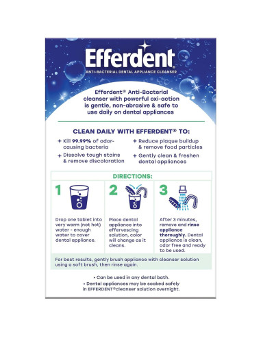 Tabletas limpiadoras Efferdent 90 unidades sabor menta