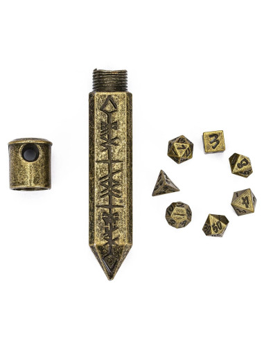 Juego de Dados DND Mini CRITALLIC 7PCS Bronce Compacto