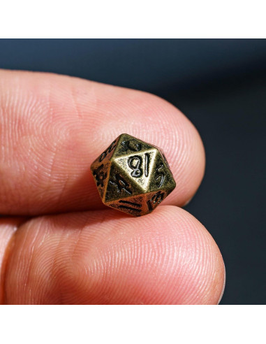 Juego de Dados DND Mini CRITALLIC 7PCS Bronce Compacto