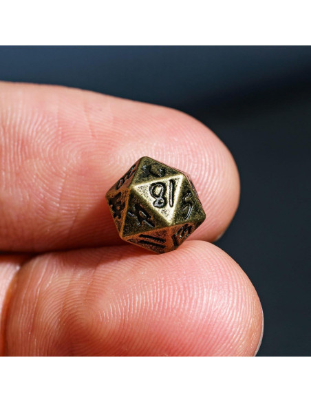 Juego de Dados DND Mini CRITALLIC 7PCS Bronce Compacto Juego de Dados DND Mini CRITALLIC 7PCS Bronce Compacto