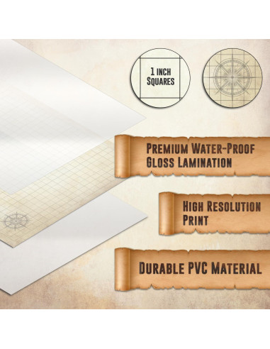 Melee Mats Kit DND 91x61 cm Terreno de Batalla Borrable