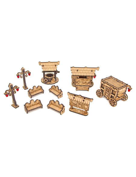 Terreno Medieval TowerRex para D&D y Wargames 30x18cm Terreno Medieval TowerRex para D&D y Wargames 30x18cm