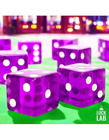 Luck Lab Paquete de 10 Dados D6 Acrílicos 19 mm Púrpura