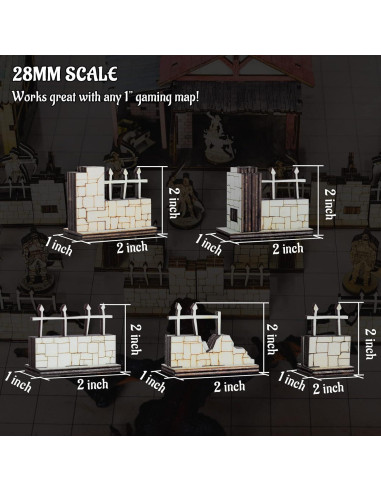 Miniaturas de Cercas de Ladrillo y Hierro CZYY 28mm Juego de Mesa