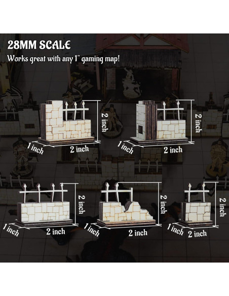 Miniaturas de Cercas de Ladrillo y Hierro CZYY 28mm Juego de Mesa Miniaturas de Cercas de Ladrillo y Hierro CZYY 28mm Juego de Mesa