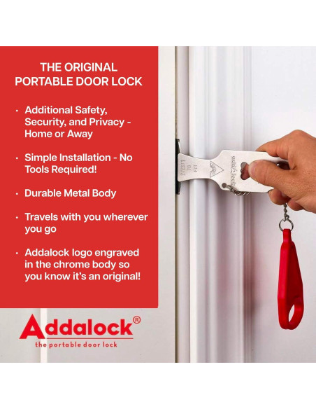 Addalock Candado de Puerta Portátil Rojo - Juego de 2 Addalock Candado de Puerta Portátil Rojo - Juego de 2