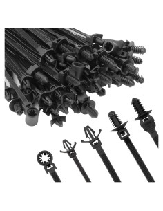 Bridas de Cable Nylon 110 Pcs Armpow - 5 Tamaños Negros