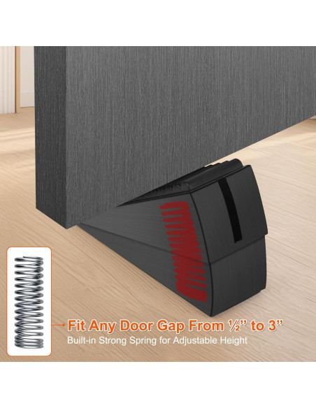 Tope de puerta ajustable ENYZTBI negro, acero inoxidable, 0.22 kg Tope de puerta ajustable ENYZTBI negro, acero inoxidable, 0.22 kg