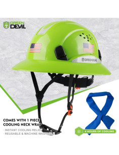 Casco de Seguridad GREEN DEVIL Mervex Vent FB Verde con Toalla 2