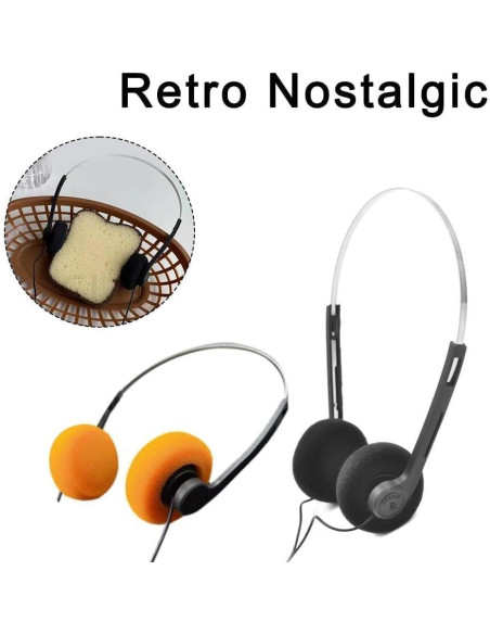 Auriculares Retro Seadiquiet 80s/90s Estéreo Hi-Fi Negro Auriculares Retro Seadiquiet 80s/90s Estéreo Hi-Fi Negro