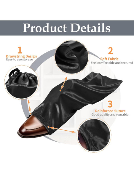 Bolsas de Almacenamiento para Zapatos Ersmak - 6 Piezas de Satén 45x20cm Bolsas de Almacenamiento para Zapatos Ersmak - 6 Piezas de Satén 45x20cm