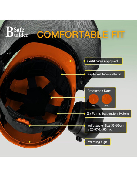 Casco de Seguridad SAFEBUILDER Q20 para Silvicultura 3 en 1 Casco de Seguridad SAFEBUILDER Q20 para Silvicultura 3 en 1