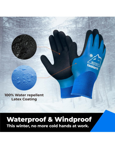 Guantes de Trabajo Impermeables OriStout Talla Grande Azul