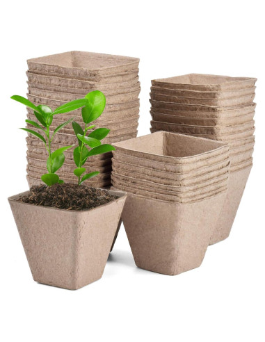 Macetas de Turba Orgánica JOYSEUS 8.26 cm 30 Pcs Ecológicas