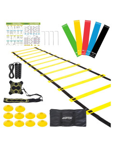 Conjunto de Entrenamiento de Agilidad AGPTEK - 12 Peldaños