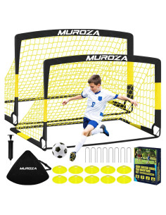Portería de Fútbol MUROZA para Niños 2 Redes Plegables
