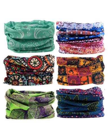 Bufanda Gaiter Cuello 6 Piezas Boho Accesorios Unisex