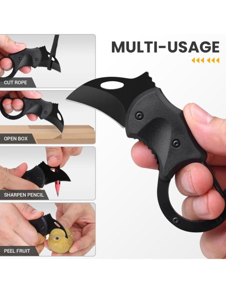 Cuchillo de Bolsillo FUNBRO Plegable 3.40 cm Negro EDC Cuchillo de Bolsillo FUNBRO Plegable 3.40 cm Negro EDC