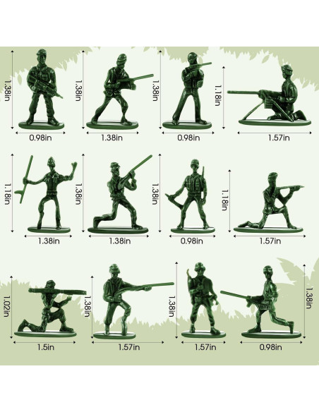 100 Soldados de Juguete del Ejército RoundFunny 2.54-3.81 cm 100 Soldados de Juguete del Ejército RoundFunny 2.54-3.81 cm