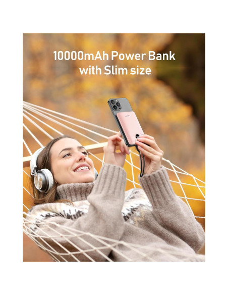 Power Bank VEEKTOMX 10000mAh Carga Rápida 22.5W Rosa Power Bank VEEKTOMX 10000mAh Carga Rápida 22.5W Rosa