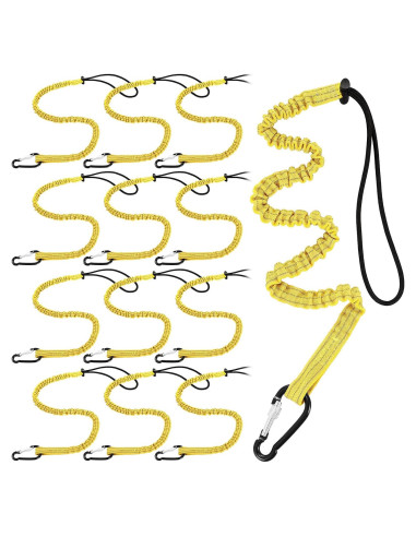 Lanyard de Seguridad LEIFIDE 12 Piezas Ajustable Amarillo