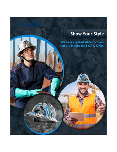 Casco de Seguridad LANON FRP Azul Ajustable OSHA