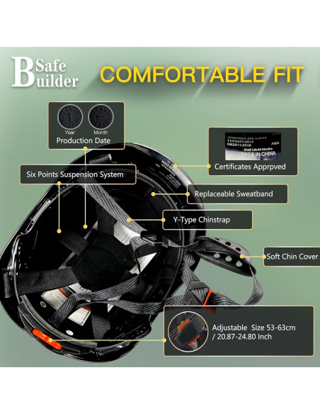 Casco de Seguridad SAFEBUILDER CR08-N con Visera y Protectores Casco de Seguridad SAFEBUILDER CR08-N con Visera y Protectores