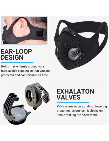 Máscara Facial PISIQI Reutilizable Ajustable para Deportes Máscara Facial PISIQI Reutilizable Ajustable para Deportes