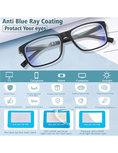 Gafas de Distancia Jcuangr con Bloqueo de Luz Azul - Negro Gafas de Distancia Jcuangr con Bloqueo de Luz Azul - Negro