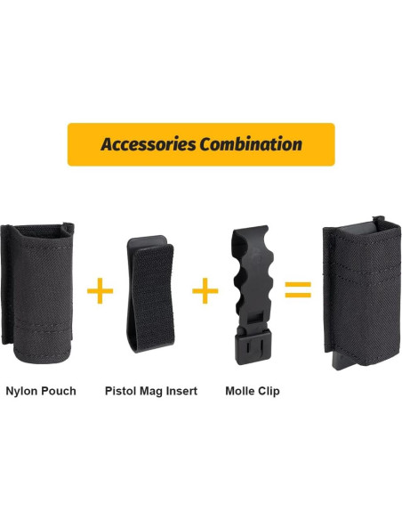 Pouch de Mag IDOGEAR Doble 9mm Molle Liberación Rápida Pouch de Mag IDOGEAR Doble 9mm Molle Liberación Rápida