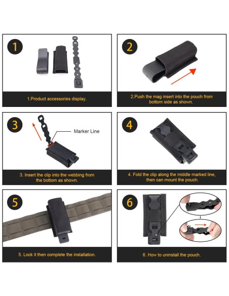 Pouch de Mag IDOGEAR Doble 9mm Molle Liberación Rápida Pouch de Mag IDOGEAR Doble 9mm Molle Liberación Rápida