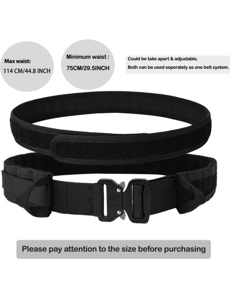 Cinturón Táctico YAKEDA 7 en 1 Ajustable Nylon Negro Cinturón Táctico YAKEDA 7 en 1 Ajustable Nylon Negro