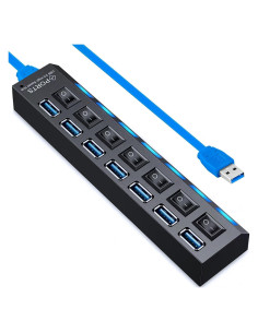 Hub USB 3.0 VIENON 7 Puertos con Interruptores LED Individuales