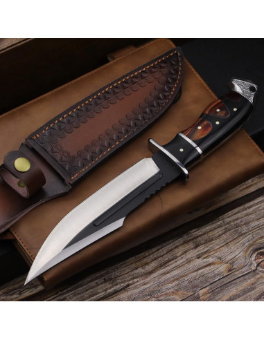 Cuchillo de Caza WPKOPYA YMX-zd2-88 18 cm con Funda de Cuero