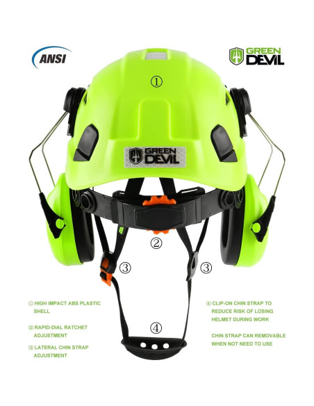 Casco de Seguridad GREEN DEVIL MERVEX VENT con Visera y Orejeras Casco de Seguridad GREEN DEVIL MERVEX VENT con Visera y Orejeras