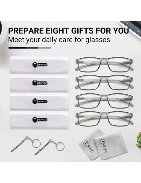 Gafas de Lectura TERAISE 4-Pack Antiluz Azul 3.0x Gafas de Lectura TERAISE 4-Pack Antiluz Azul 3.0x