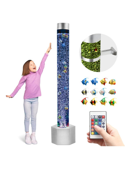 Tubo de Burbuja Sensorial LED 16 Colores con Peces - 152 cm Tubo de Burbuja Sensorial LED 16 Colores con Peces - 152 cm