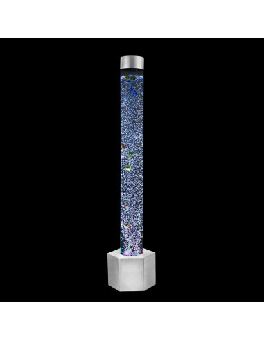 Tubo de Burbuja Sensorial LED 16 Colores con Peces - 152 cm