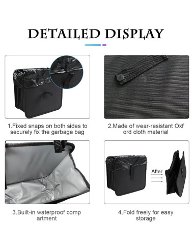 Basurero Plegable XINLIYA 7L Impermeable para Coche