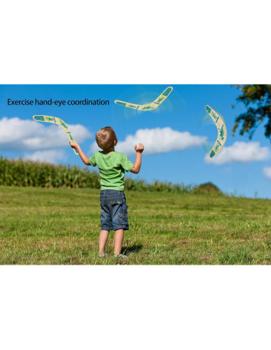 Boomerang de Madera Alreczio Azul para Niños y Adultos