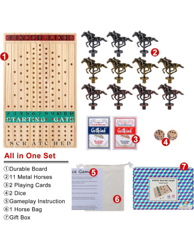 Juego de Mesa Carreras de Caballos Offelec 11 Caballos Metal